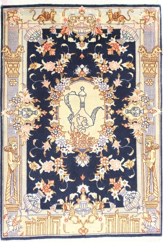 Tabriz 50 Raj Teppich 88x51 cm – Hochwertiger Perserteppich, handgeknüpft