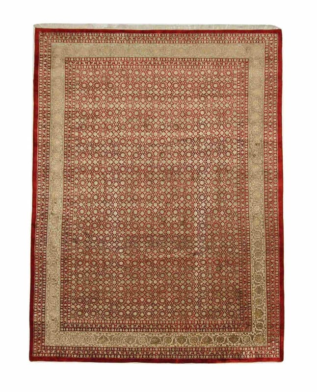 Tabriz Mahi Teppich 352x243 cm, handgeknüpft, Perserteppich