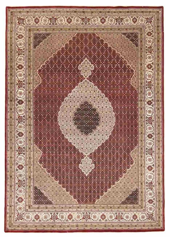 Tabriz Mahi Teppich 353x251 cm, handgeknüpft, Perserteppich