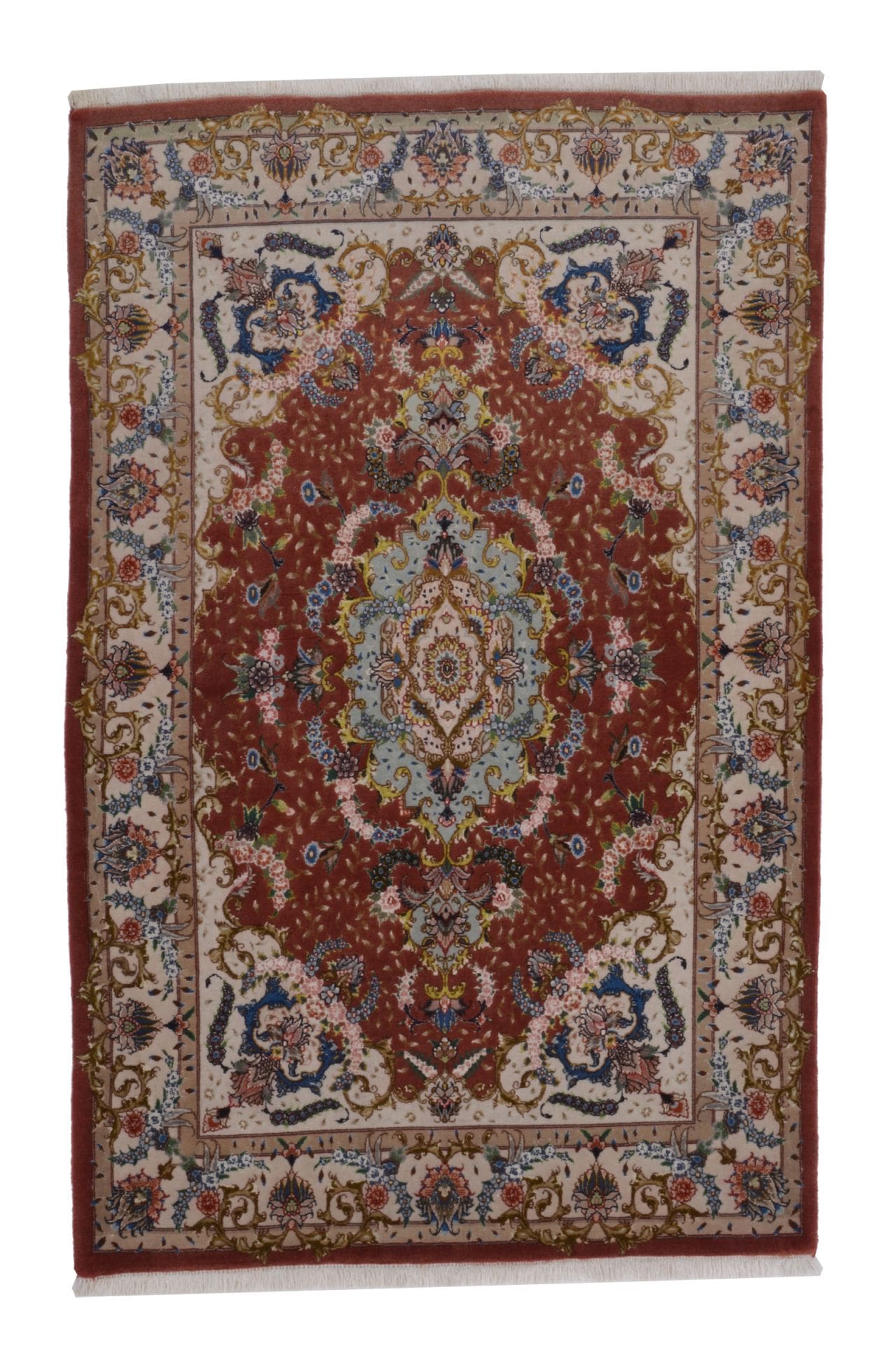 Täbriz Teppich 102 x 159cm - Hochwertige Handarbeit, Seide, Perserteppich