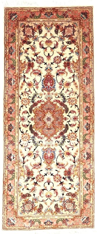 Tabriz Teppich 193x79 cm, 50 Raj, handgeknüpft, Perserteppich