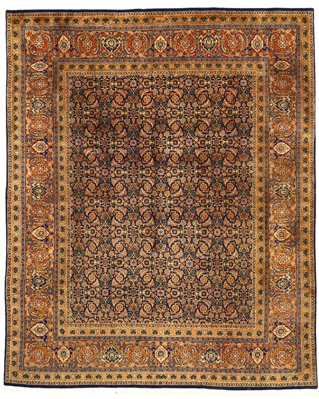 Tabriz-Teppich 255x208 cm, traditionelles Herati-Muster, handgeknüpft