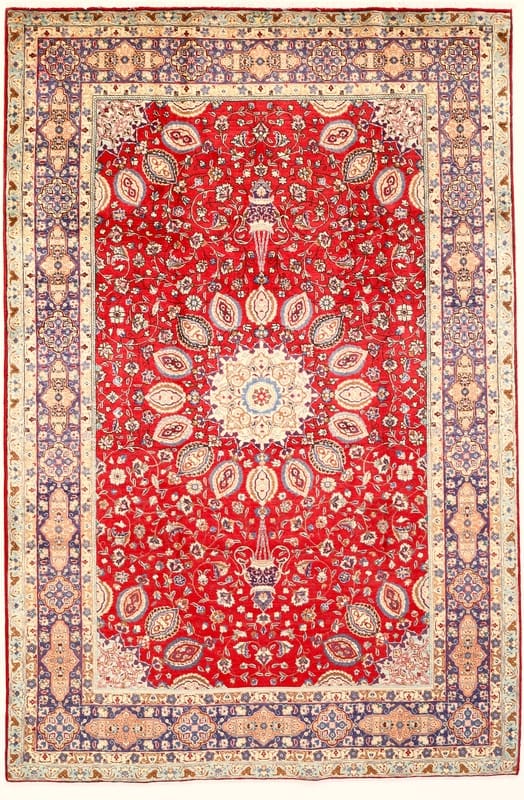 Tabriz Teppich 302x201 cm, 60 Raj, handgeknüpft, Perserteppich