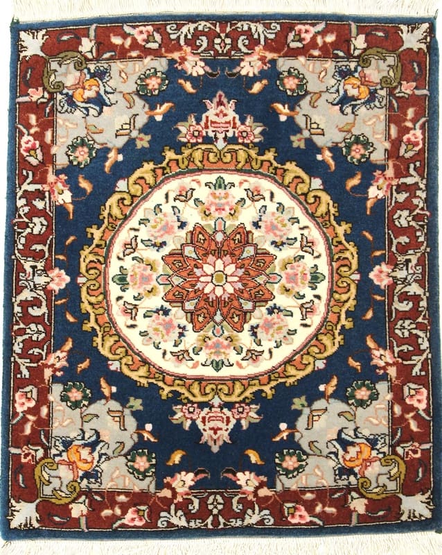 Tabriz Teppich 66x55, hochwertig handgeknüpft Perserteppich