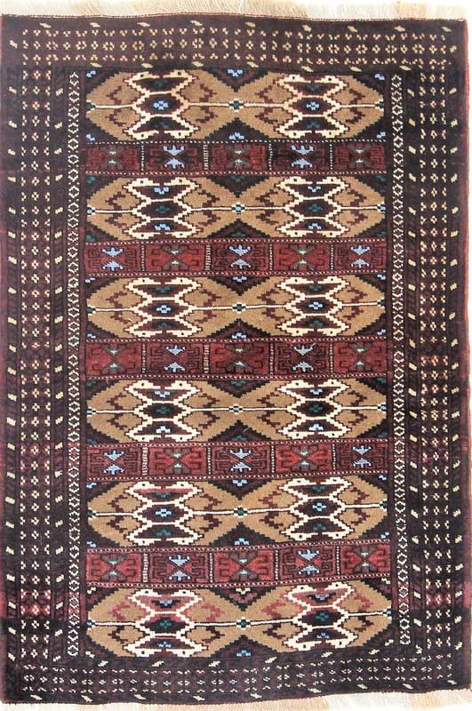 Turkaman Orientteppich 128x88 cm - Handgeknüpft, Tribal-Muster