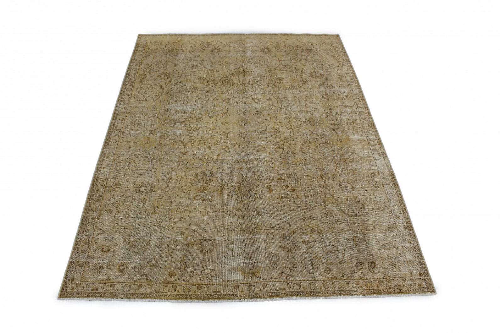 Vintage Orientteppich 332x229cm Braun Beige, handgeknüpft