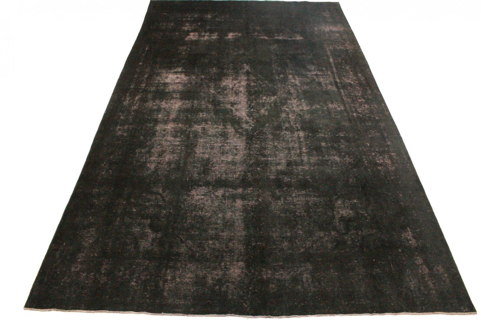 Vintage Orientteppich 475x281cm Schwarz Rosa, handgeknüpft
