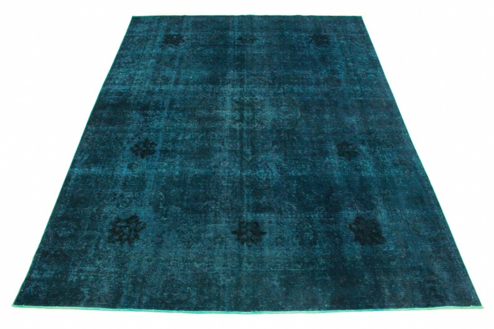 Vintage Orientteppich Blau 380x289 cm - handgeknüpft, einzigartig