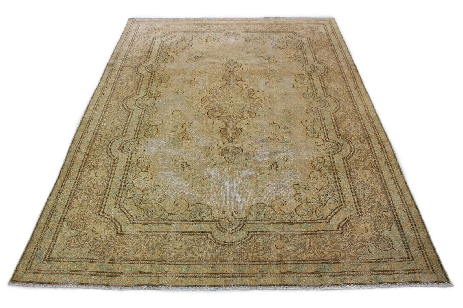 Vintage Orientteppich Braun 333x241cm, Handgeknüpft, Designer