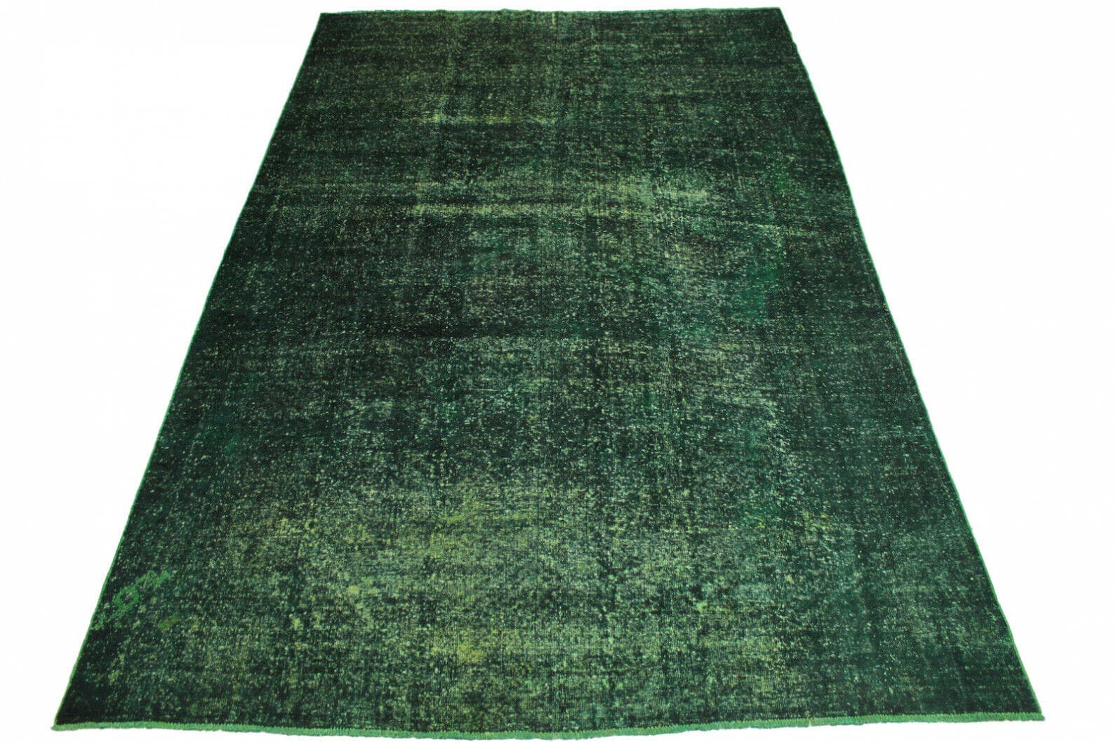 Vintage Orientteppich Grün 344x223cm - Exklusiv handgeknüpft