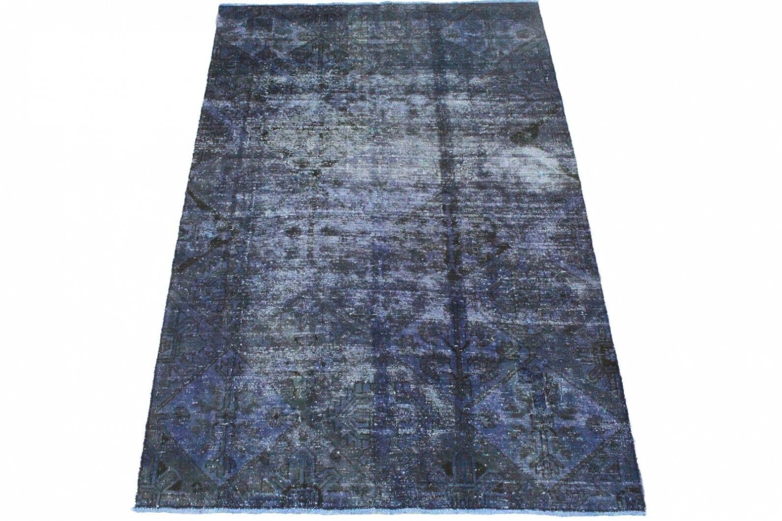 Vintage Orientteppich Lila 262x169cm, handgeknüpft, Designunikat