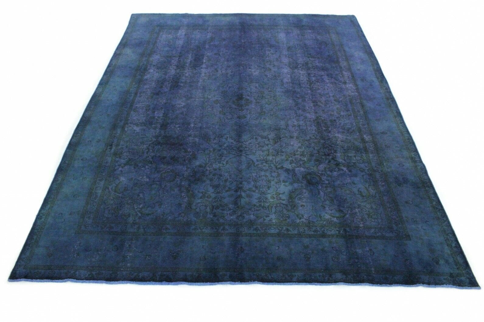 Vintage Orientteppich Lila Blau 392x289cm – handgeknüpft