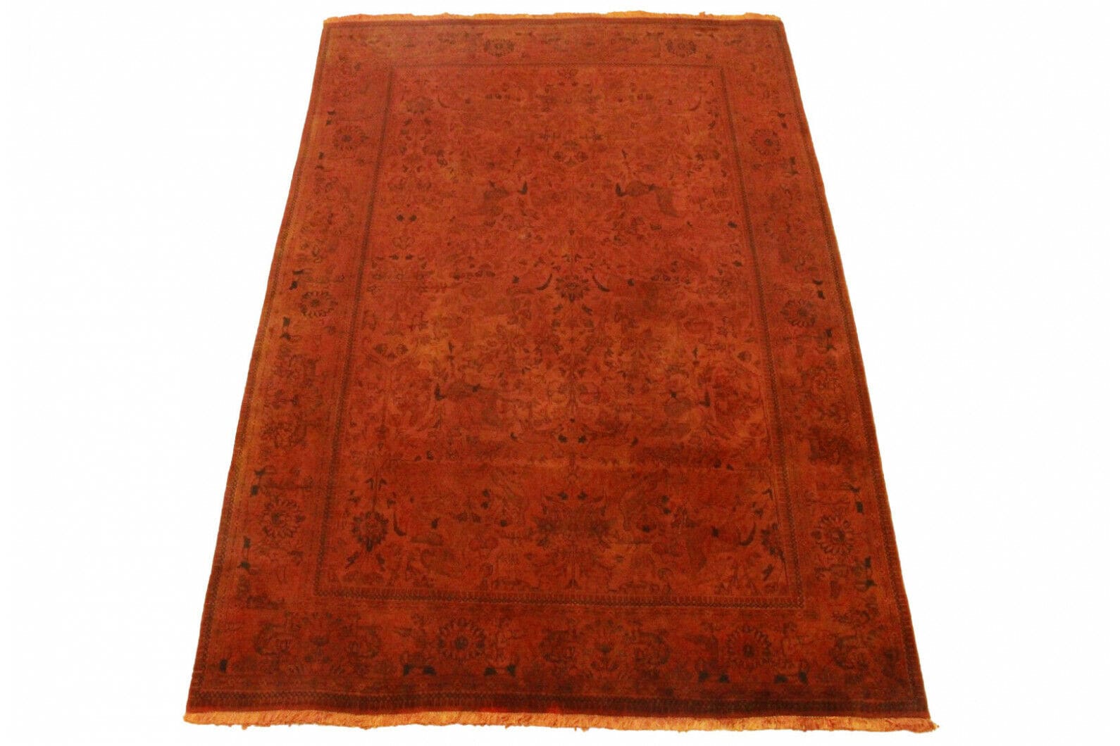 Vintage Orientteppich Orange Rost 279x171cm | Handgeknüpft