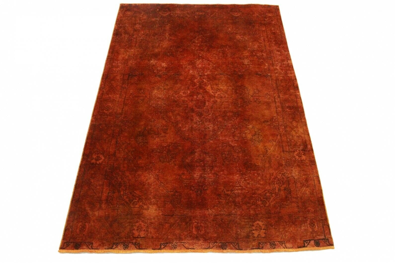 Vintage Orientteppich Orange Rost 290x189cm, handgeknüpft