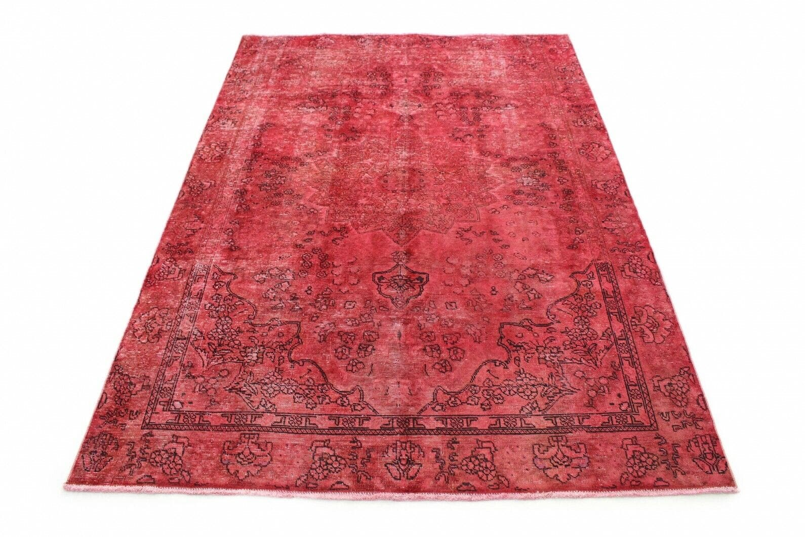 Vintage Orientteppich Rot 287x199 cm - Handgeknüpft, Unikat