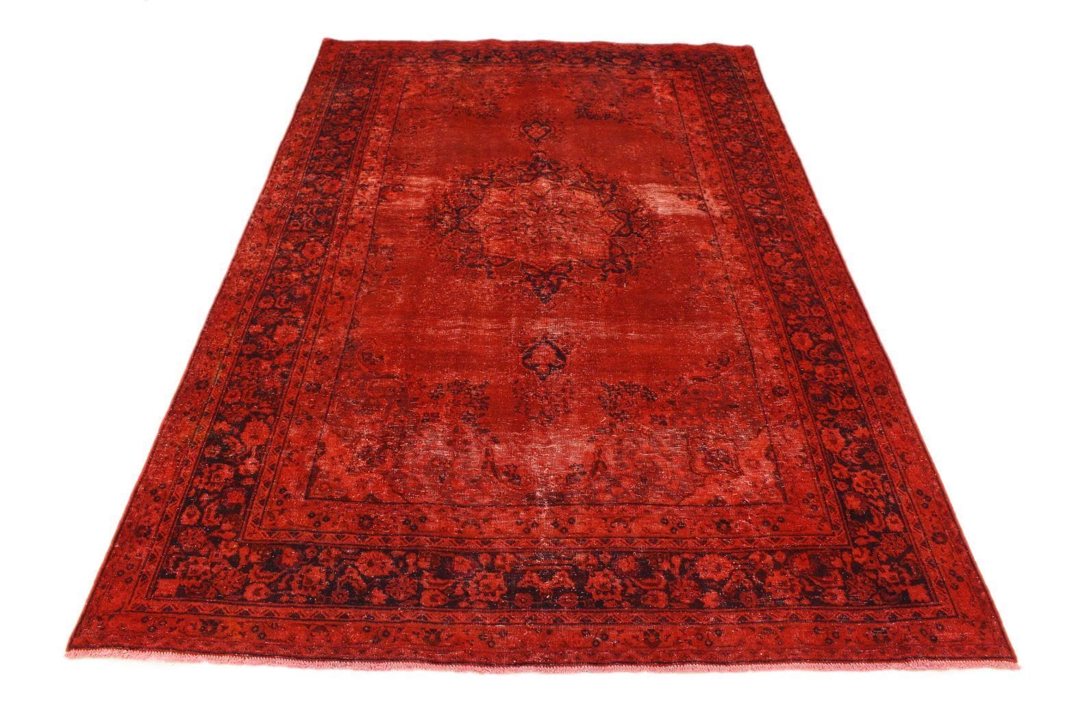Vintage Orientteppich Rot 298x191cm - Exklusiver Designer handgeknüpft