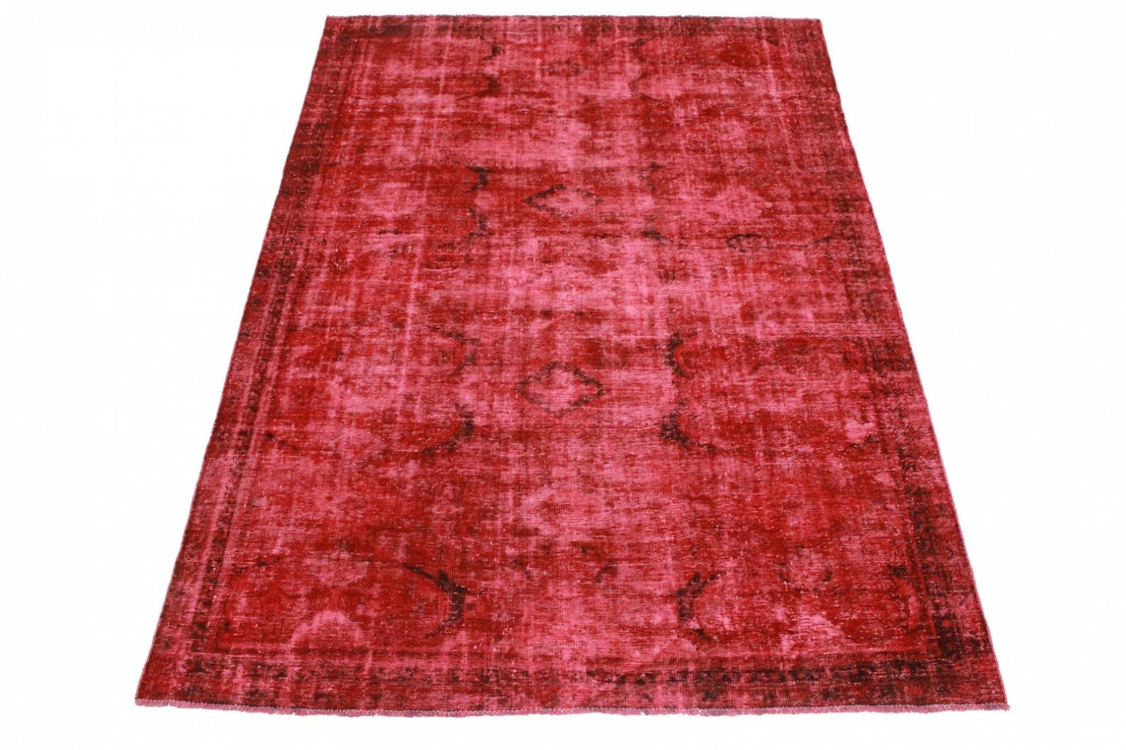 Vintage Orientteppich Rot 305x214cm, handgeknüpft, Designerstück