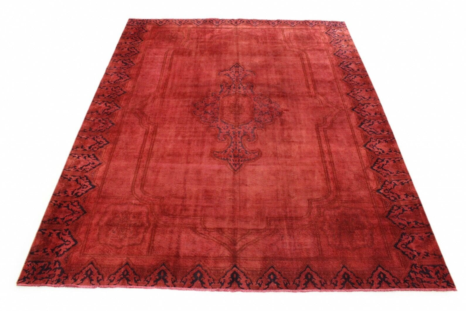 Vintage Orientteppich Rot 354x275cm, Exklusiv, handgeknüpft