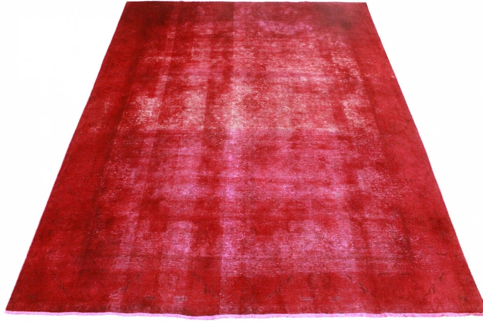 Vintage Orientteppich Rot 370x271cm - Handgeknüpft, Designerstück
