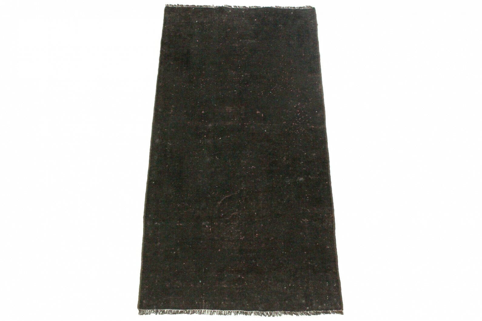 Vintage Orientteppich Schwarz 150x79 cm - Handgeknüpft Unikat