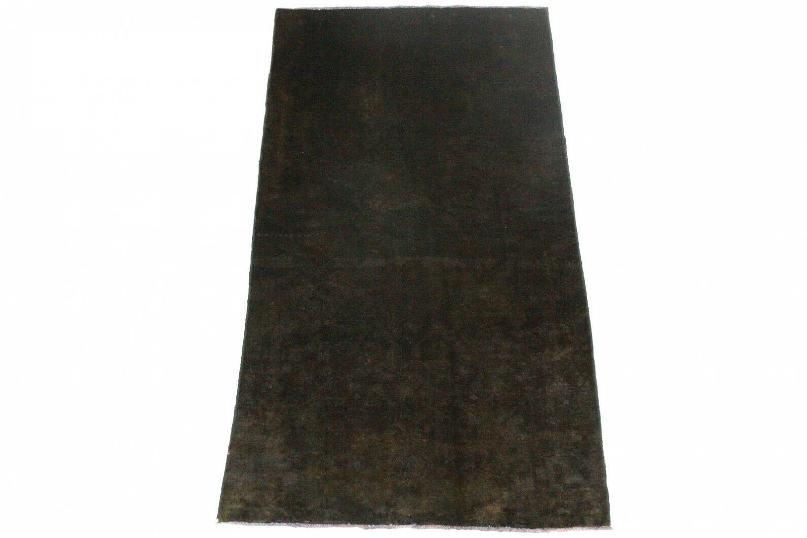 Vintage Orientteppich Schwarz 190x99cm - Handgeknüpft Unikat