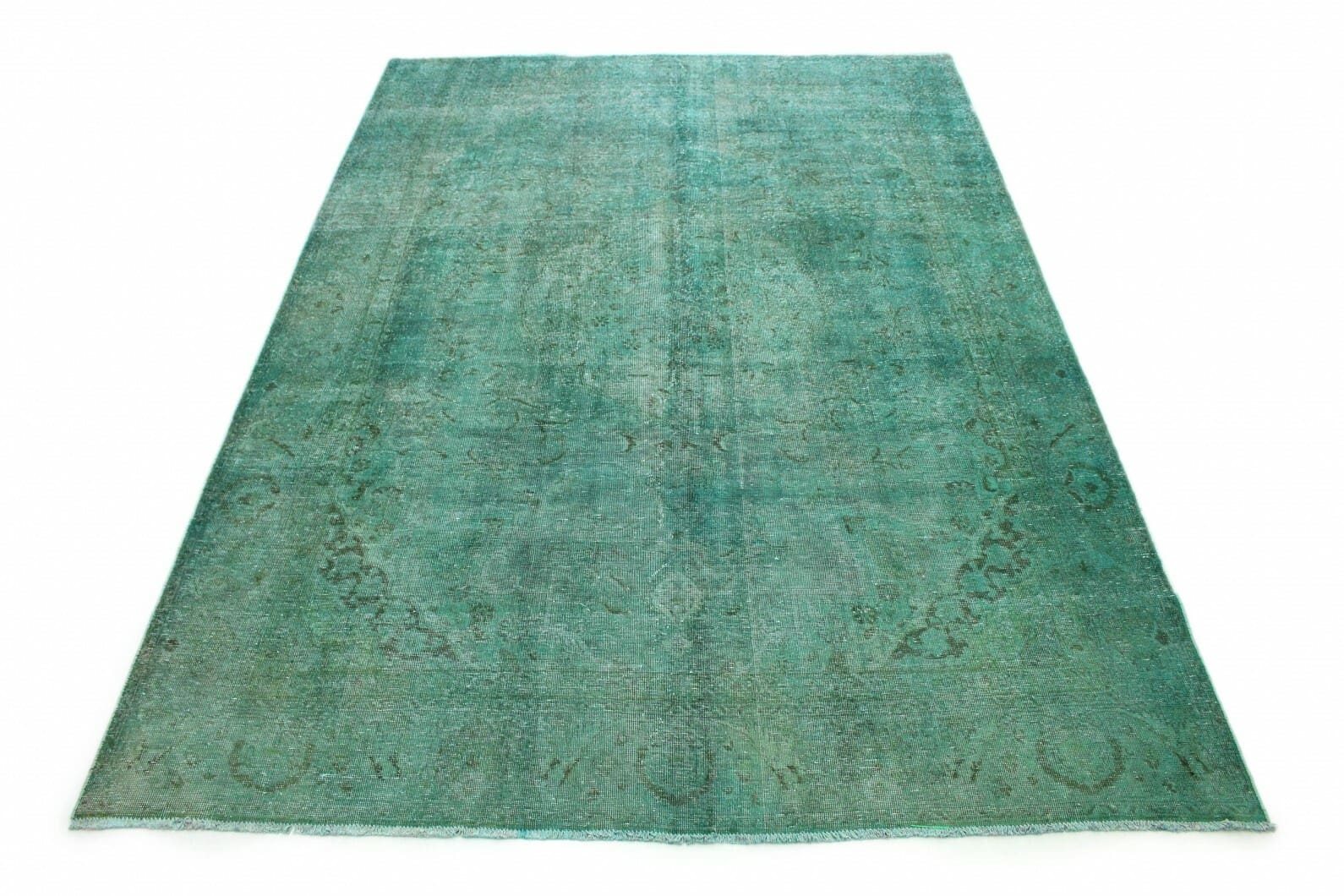 Vintage Orientteppich Türkis 328x231 cm - Handgeknüpft, Unikat