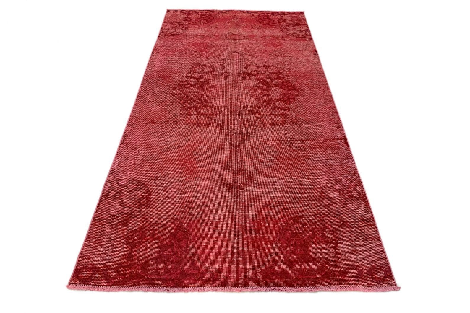 Vintage-Teppich Rot 272x139cm, handgeknüpft, Orientteppich