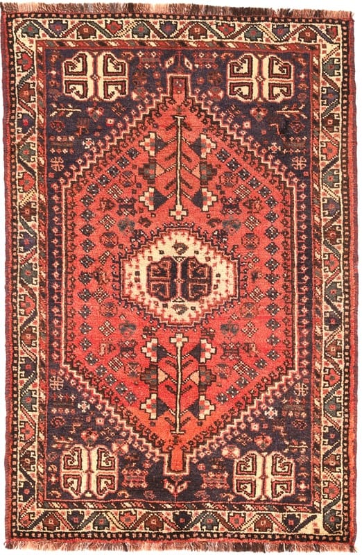 Zanjan Teppich 161x106 cm, antik, handgeknüpft, Orientteppich