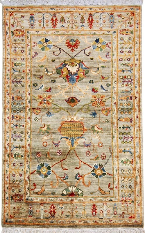 Ziegler Orientteppich 157x100 cm mit antikem Design, handgeknüpft