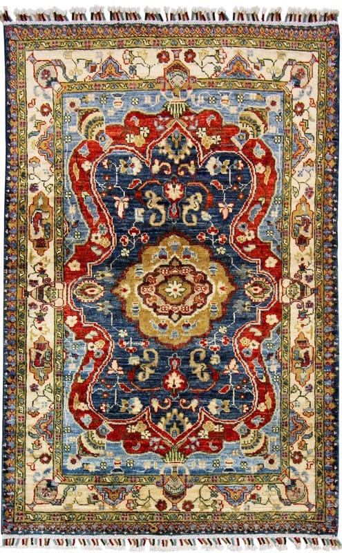 Ziegler Teppich 147x103 cm - Antiklook - Handgeknüpft Orientteppich