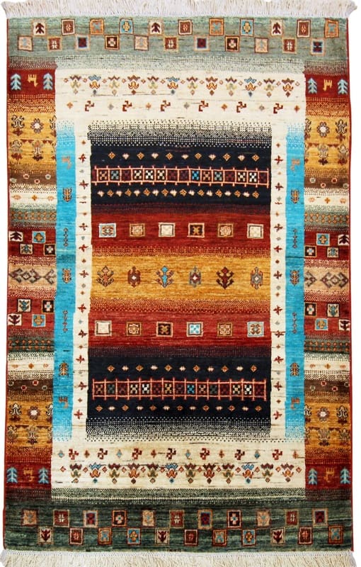 Ziegler Teppich 153x105 cm - Antiklook, handgeknüpft, Orientteppich