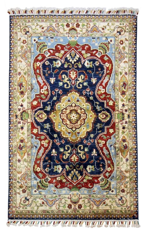 Ziegler Teppich 156x100 cm - Antiklook, handgeknüpft, Orientteppich