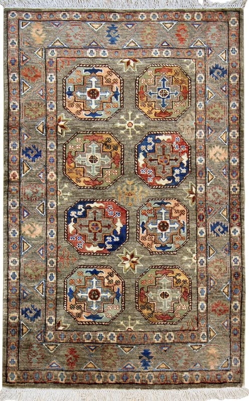 Ziegler Teppich 156x104 cm - Antiklook, handgeknüpft, Orientteppich