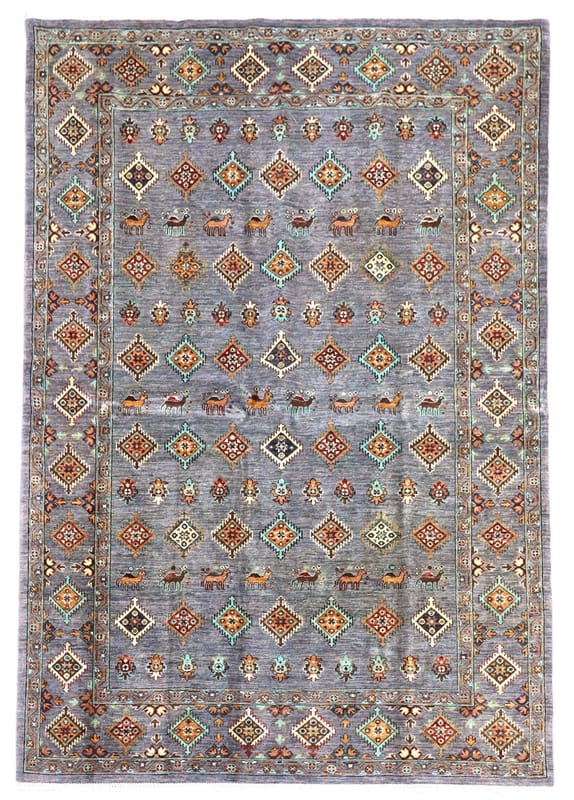 Ziegler Teppich 241x173 cm - Antiklook, handgeknüpft, Orientteppich