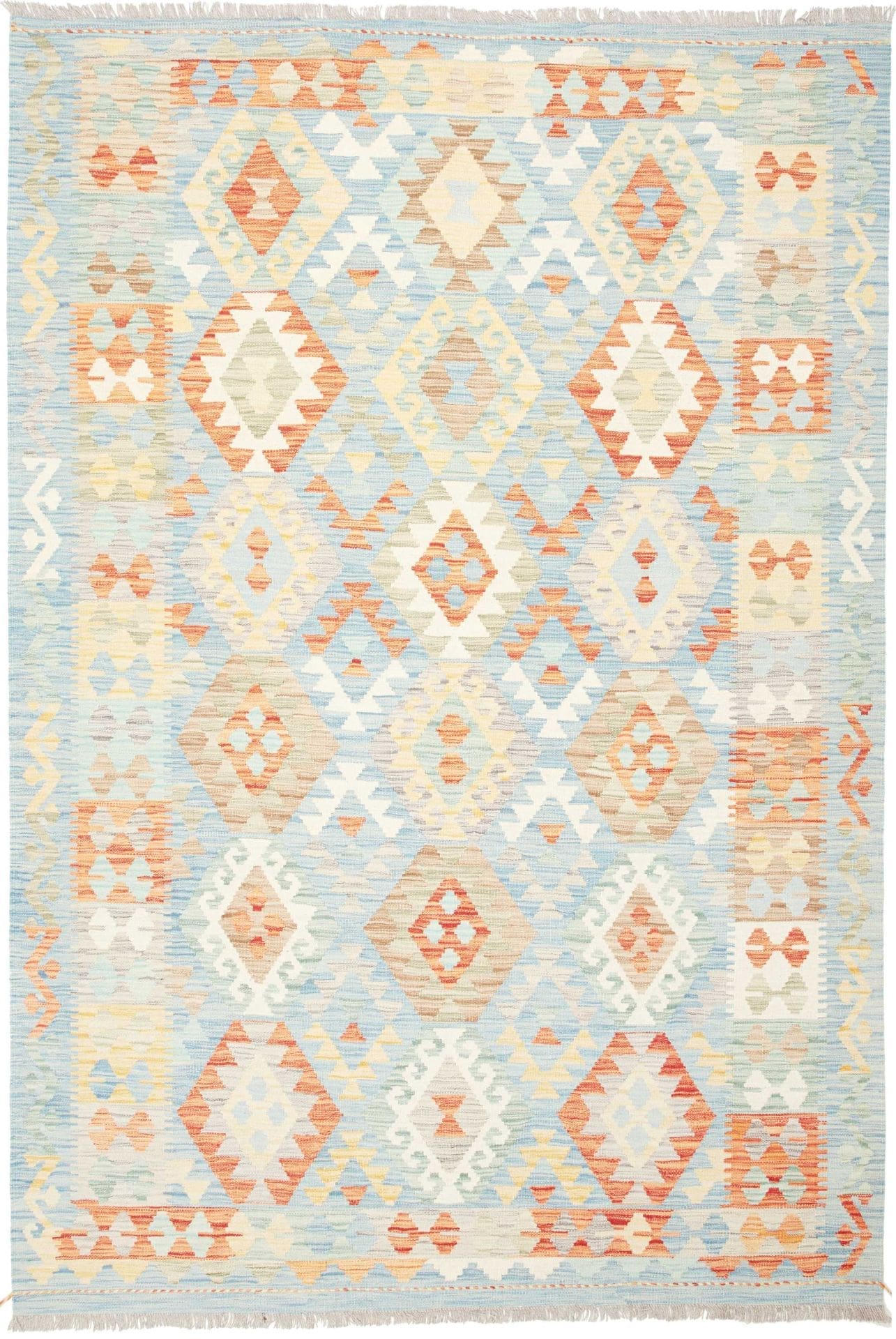 Afghan Kelim 177 x 255 cm, geometrisches Muster, handgewebt