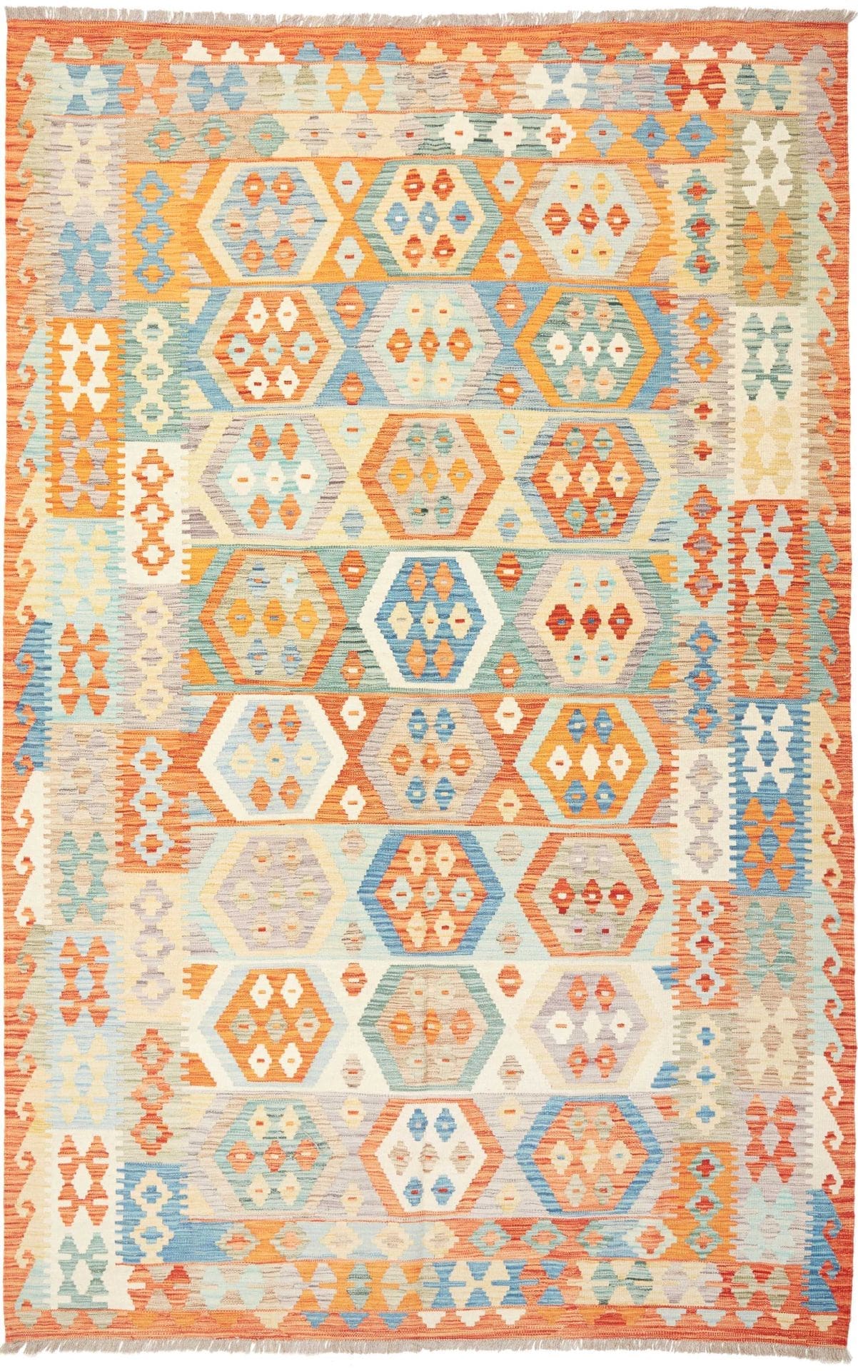 Afghanischer Kelim 193 x 308 cm – rustikal & handgewebt