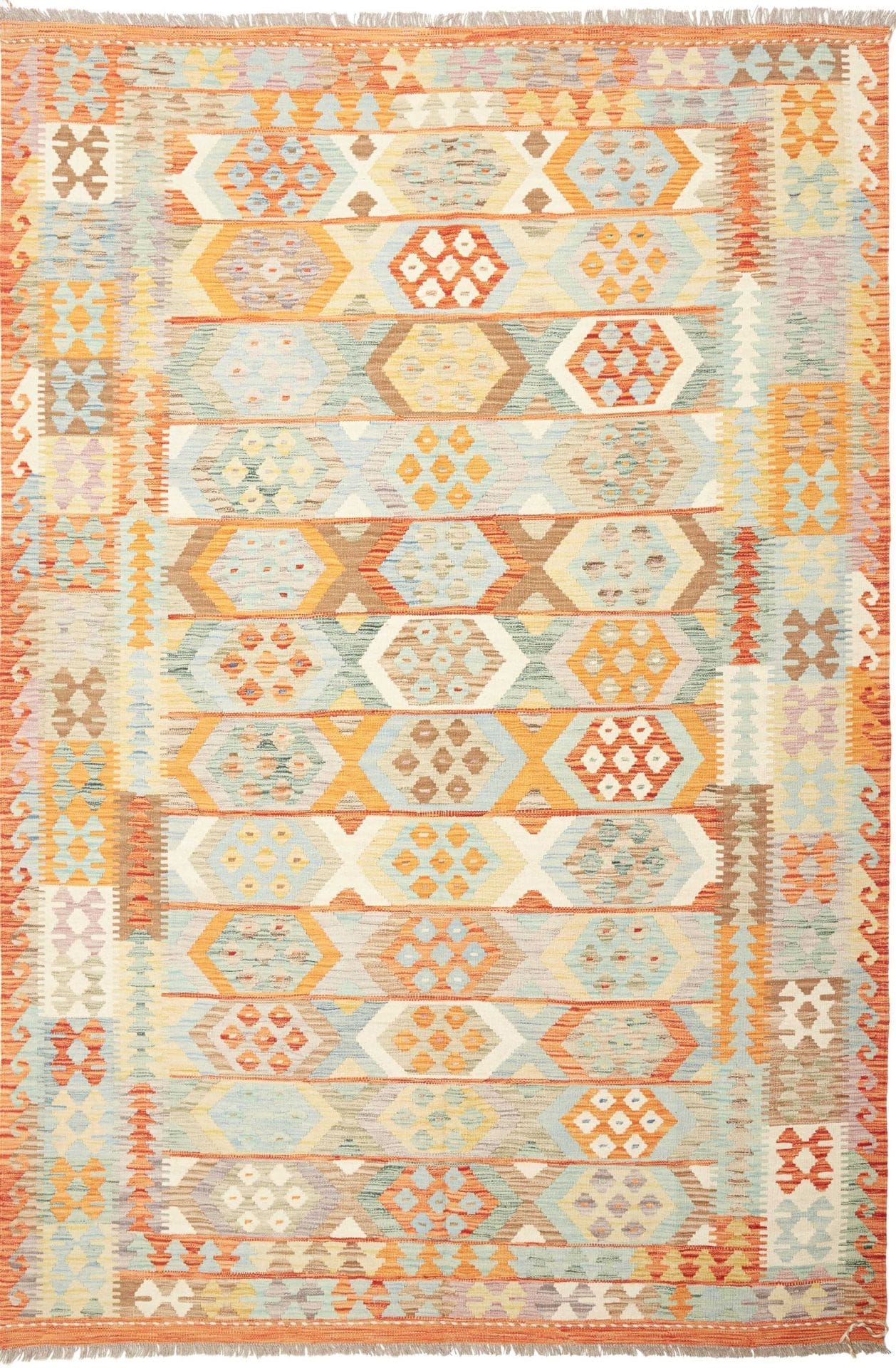 Afghanischer Kelim 200 x 293cm aus Schurwolle, handgewebt