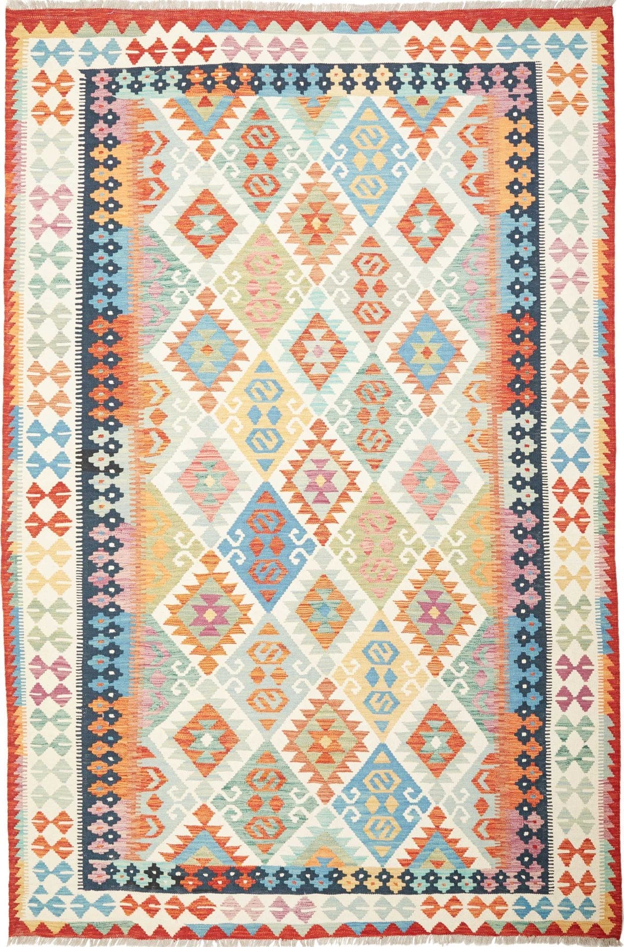 Afghanischer Kelim 205 x 306cm, Schurwolle, handgewebt