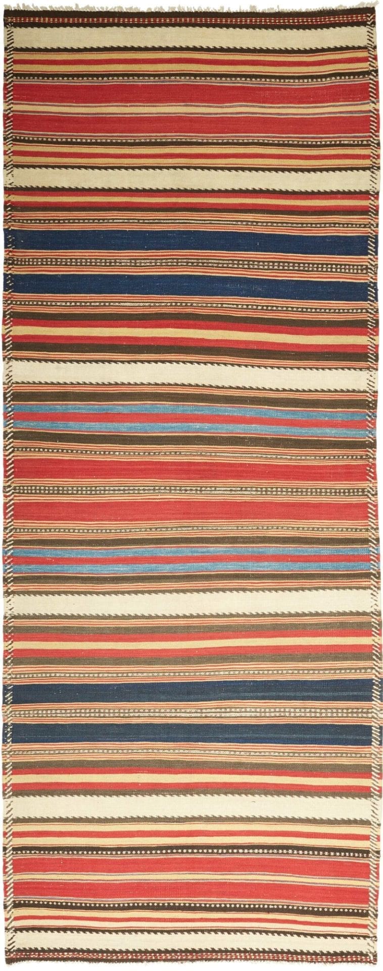 Antiker Kelim 123 x 308 cm – Handgewebt, rustikales Flair