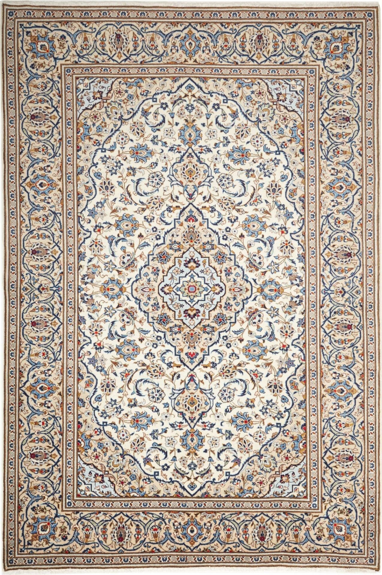 Eleganter Kashan Teppich 203 x 296 cm - Handgeknüpft, Perserteppich