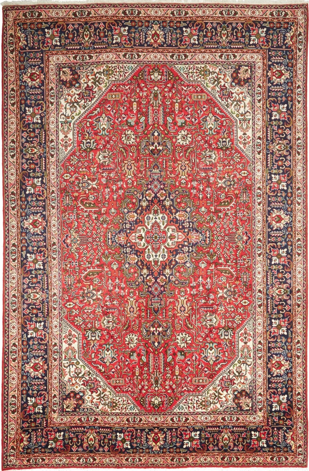 Eleganter Täbriz Teppich 209 x 300cm aus Schurwolle, handgeknüpft