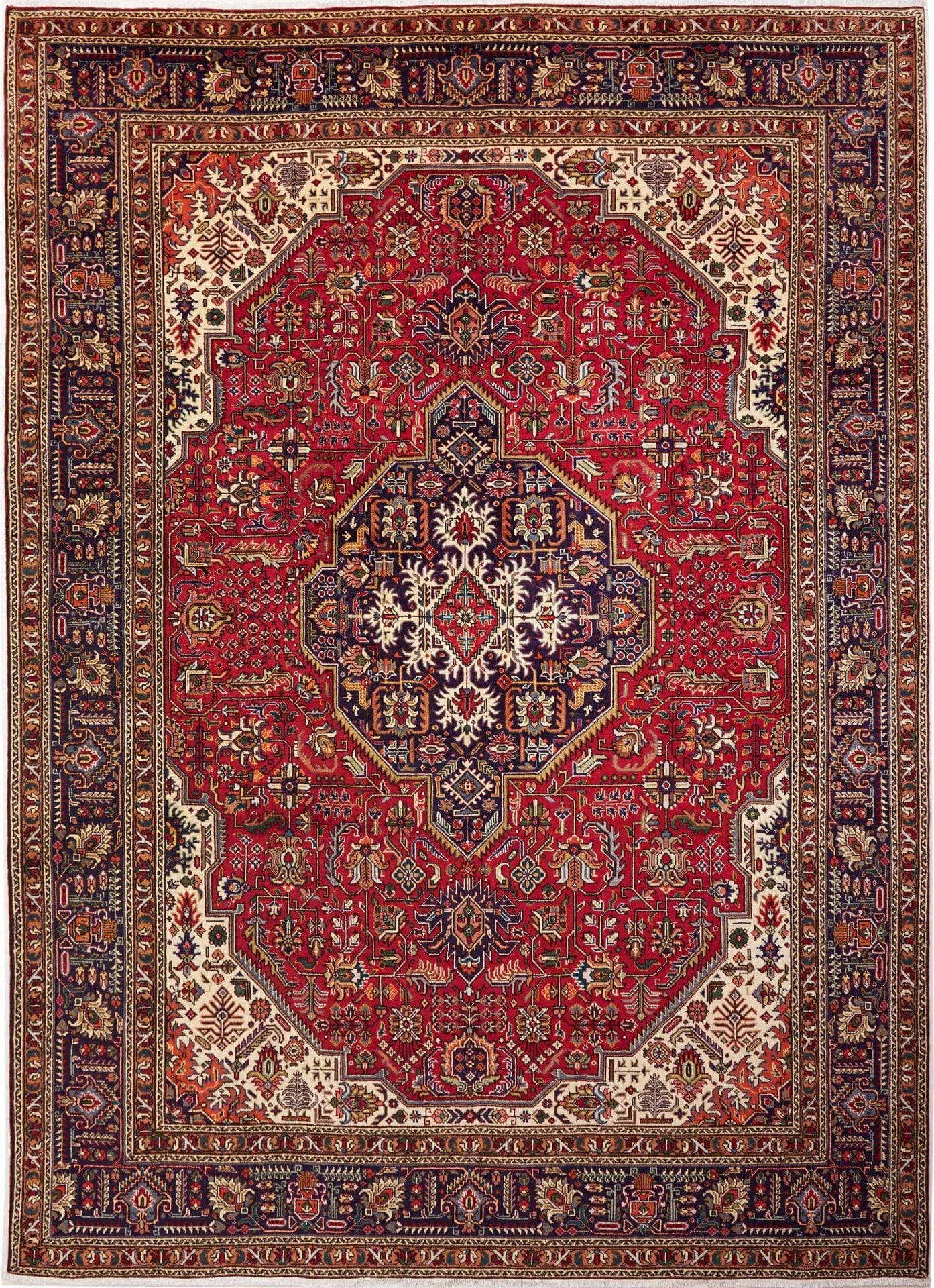 Eleganter Täbriz Teppich 251 x 343 cm, Schurwolle, handgeknüpft