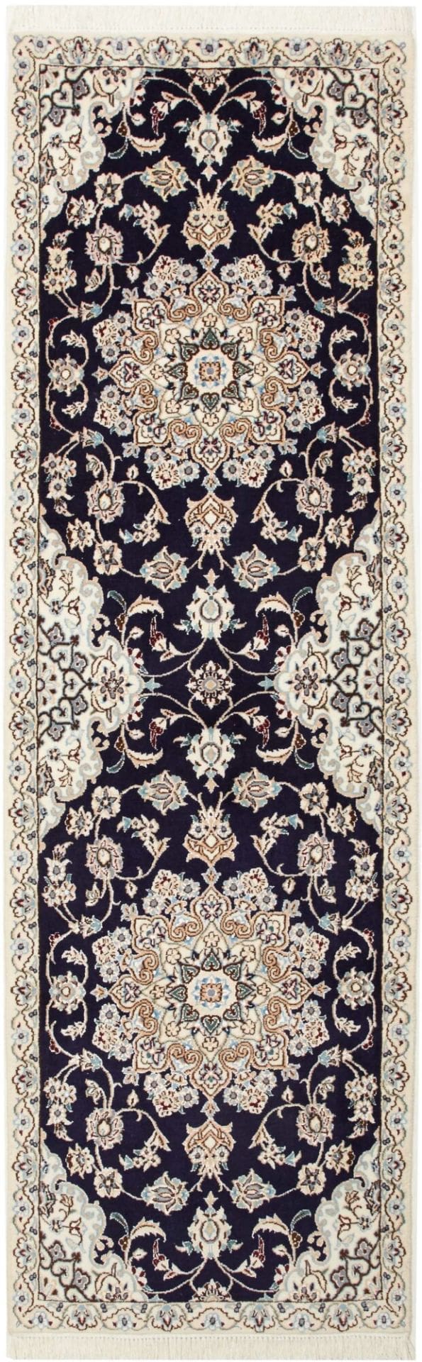 Exklusiver Nain Orientteppich 71 x 224 cm, Schurwolle, handgeknüpft