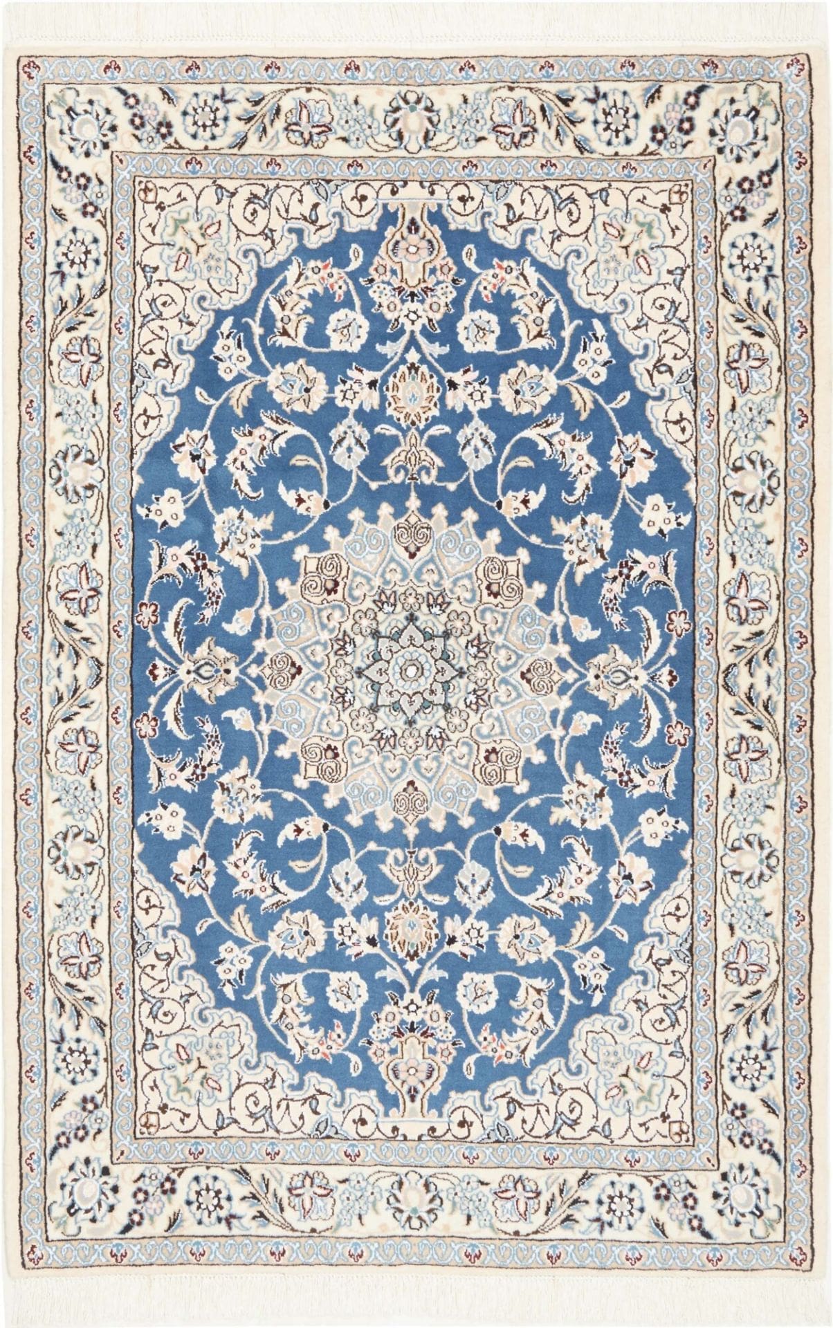 Exklusiver Nain Teppich 107 x 155cm – Florale Muster, handgeknüpft