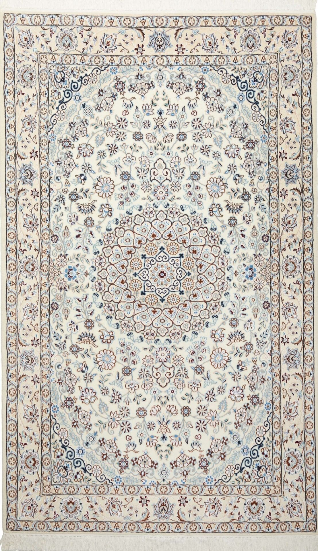 Exklusiver Nain Teppich 133 x 215cm, handgeknüpft, Schurwolle