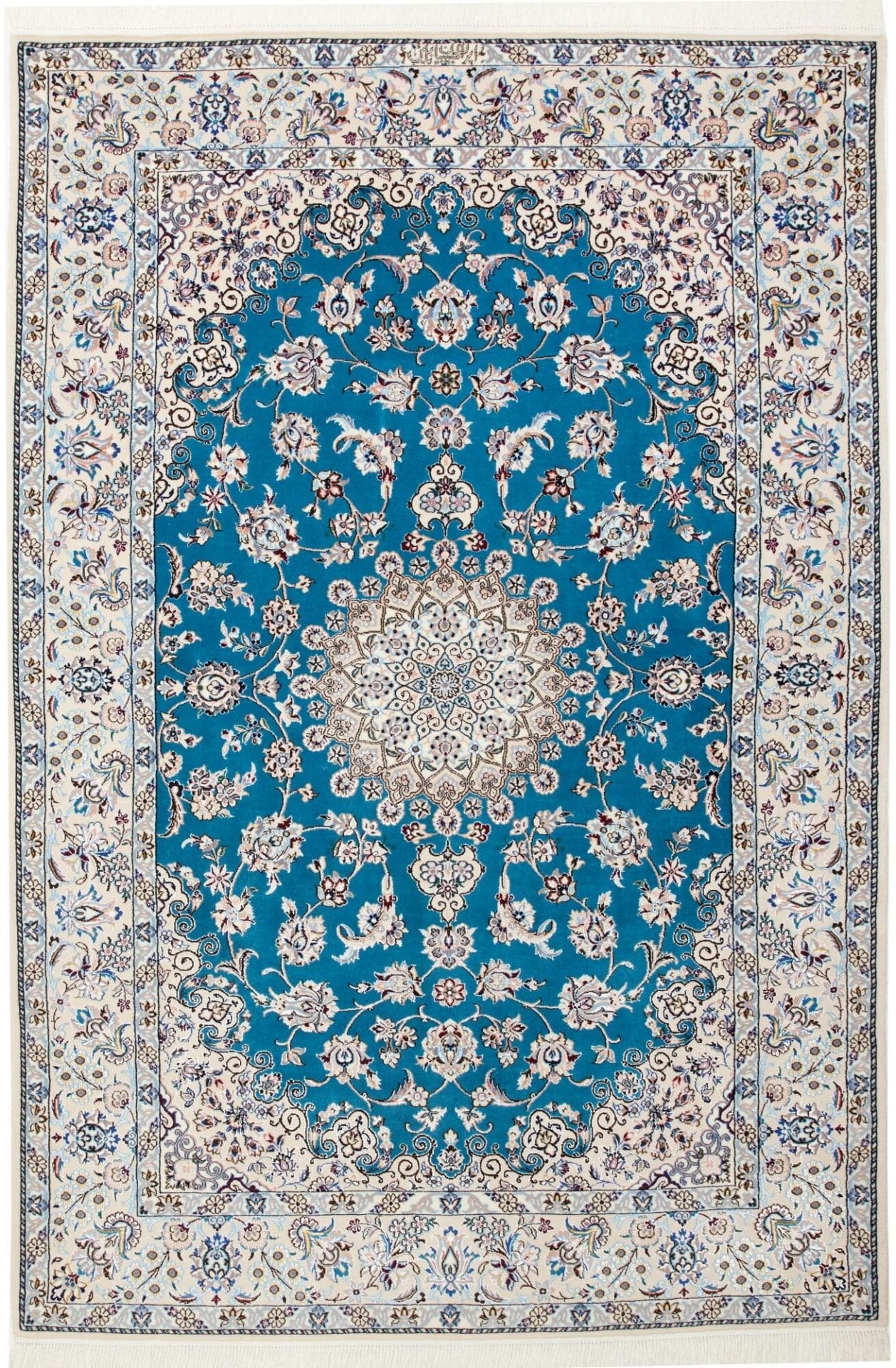 Exklusiver Nain Teppich 134 x 194cm, Schurwolle, handgeknüpft