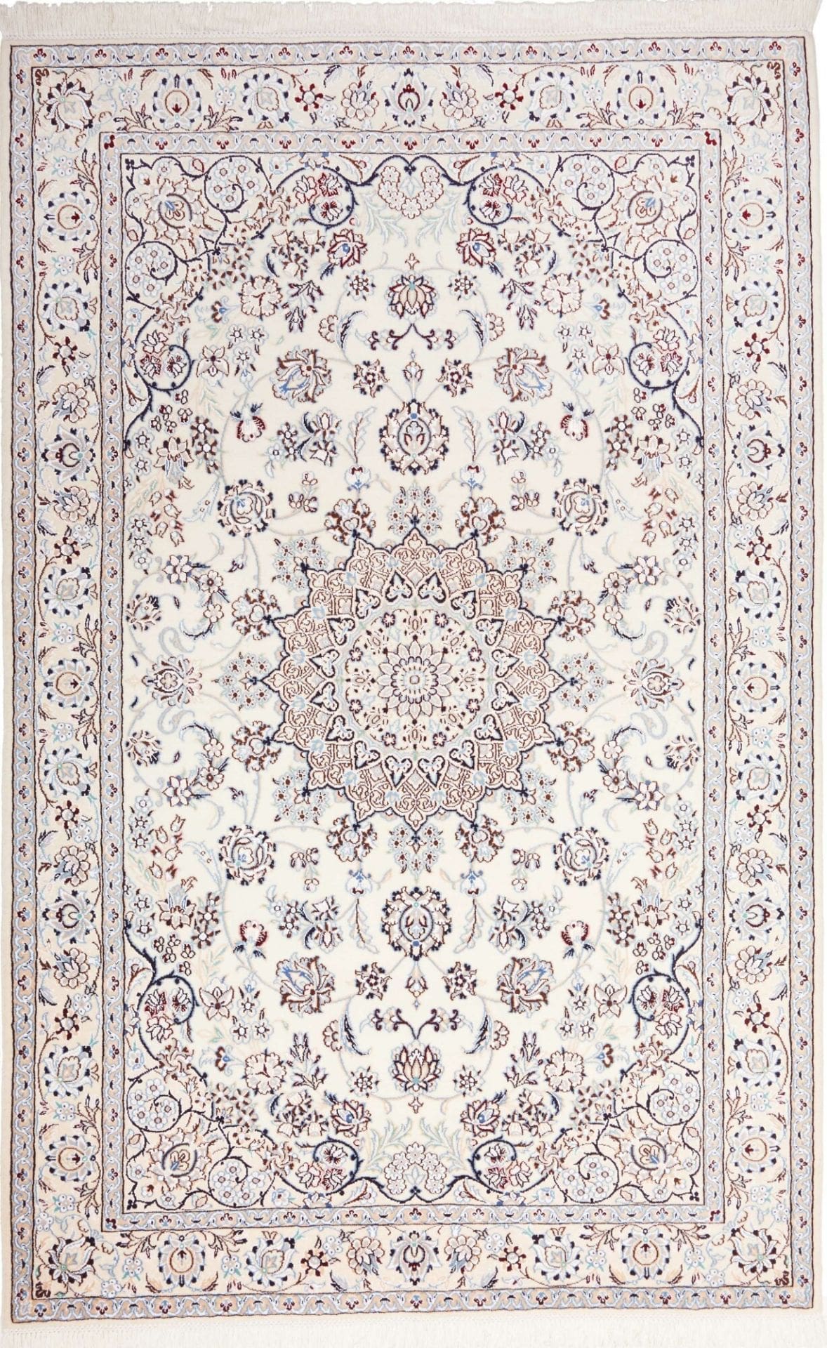 Exklusiver Nain Teppich 143 x 220 cm aus Schurwolle, handgeknüpft