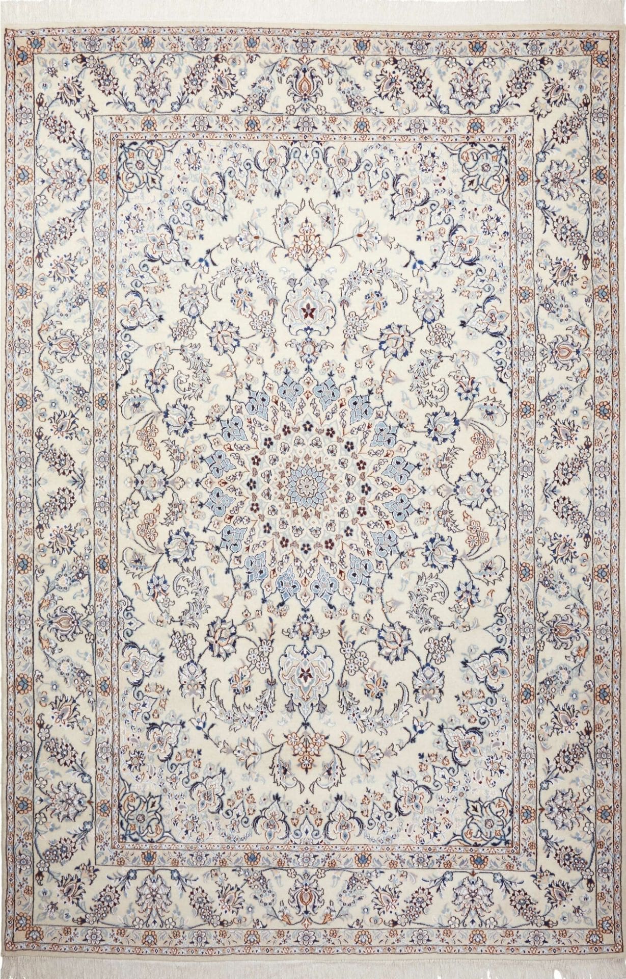 Exklusiver Nain Teppich 199 x 300 cm in königsblau, handgeknüpft