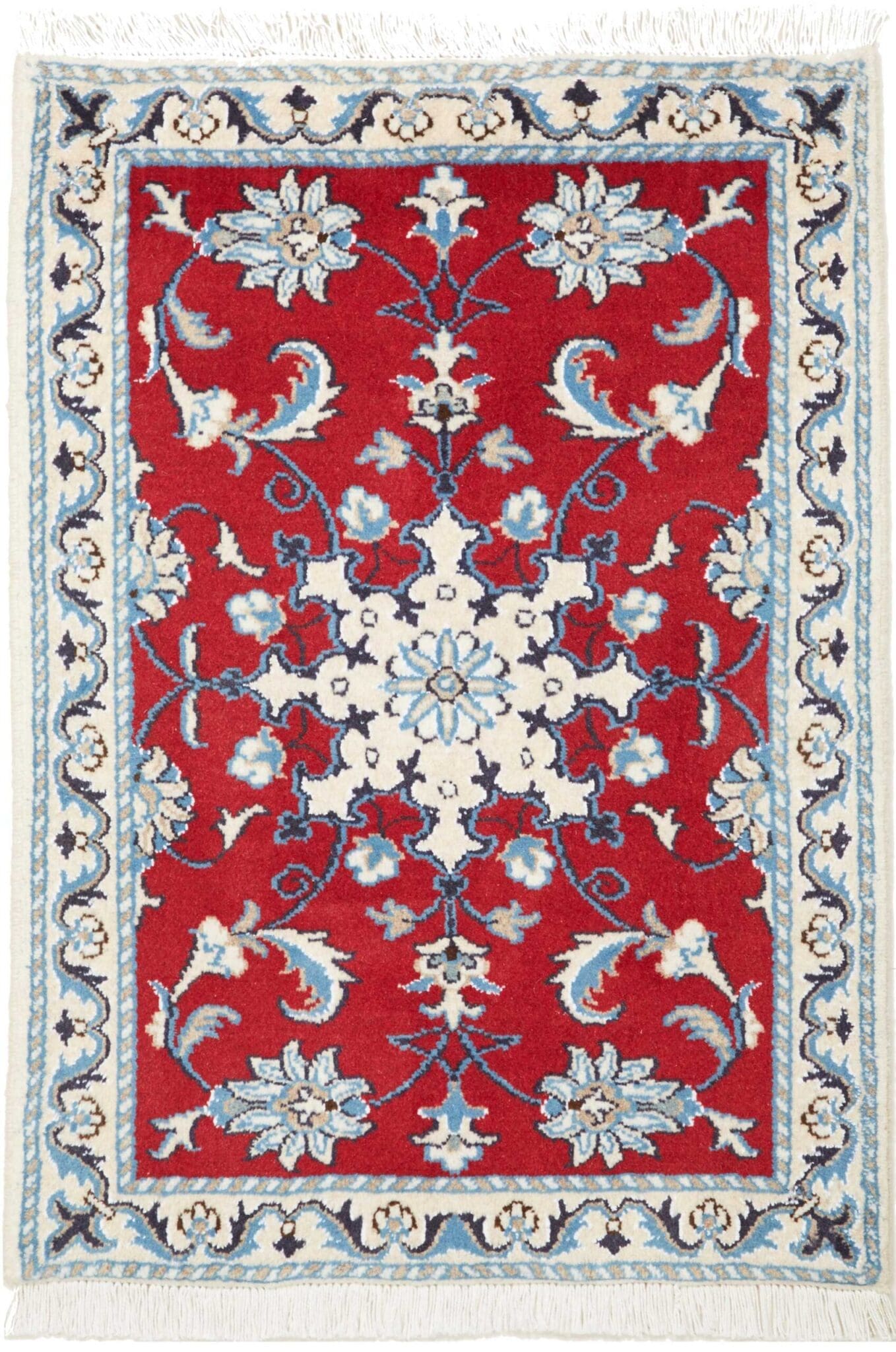 Exklusiver Nain Teppich 63 x 90 cm in Schurwolle, handgeknüpft