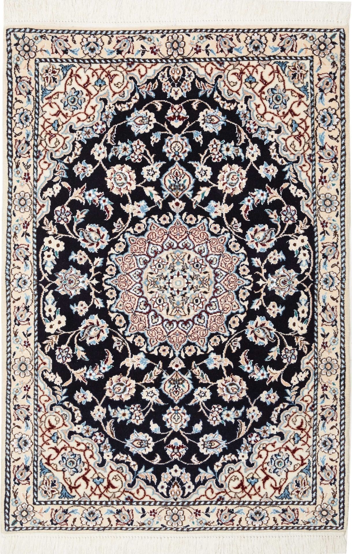 Exklusiver Nain Teppich 83 x 117cm, handgeknüpft, Schurwolle